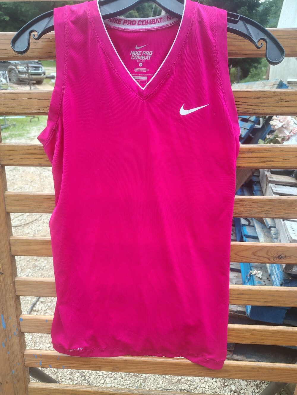 Nike Bright Pink Sleeveless Performance Tank with White Swoosh
